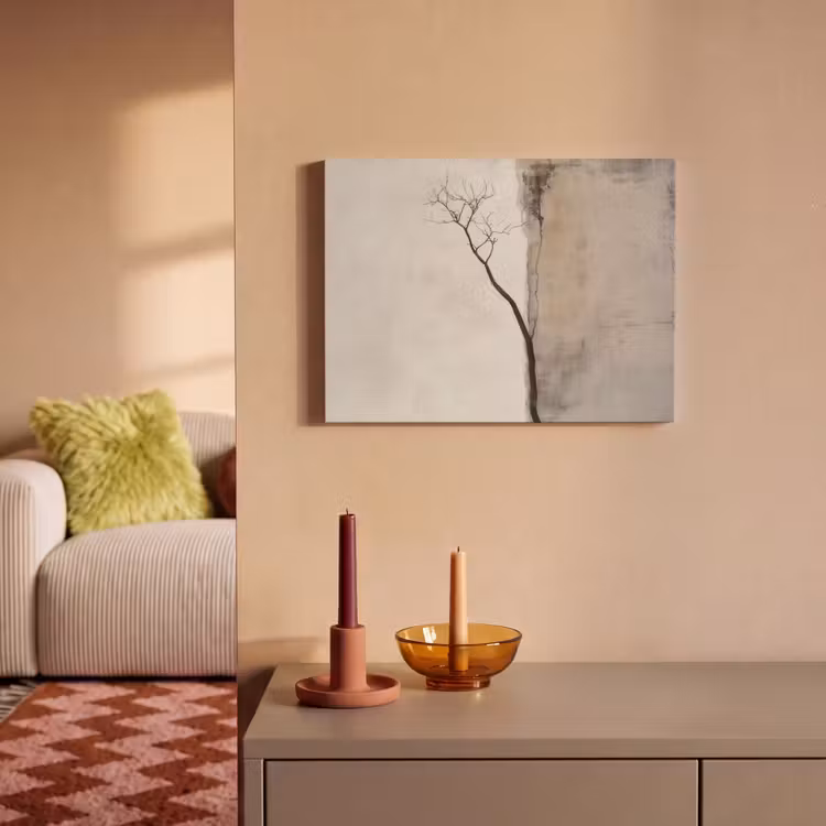 Akoestisch schilderij - Wabi sabi - Plant - Beige — 2