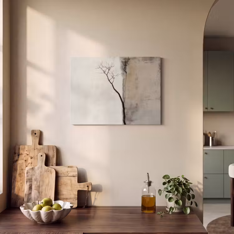 Akoestisch schilderij - Wabi sabi - Plant - Beige — 3