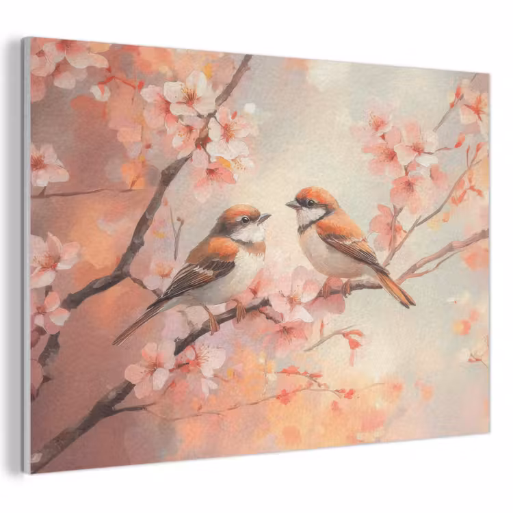 Akoestisch schilderij - Vogels - Romantic - Bloesemtak — 1