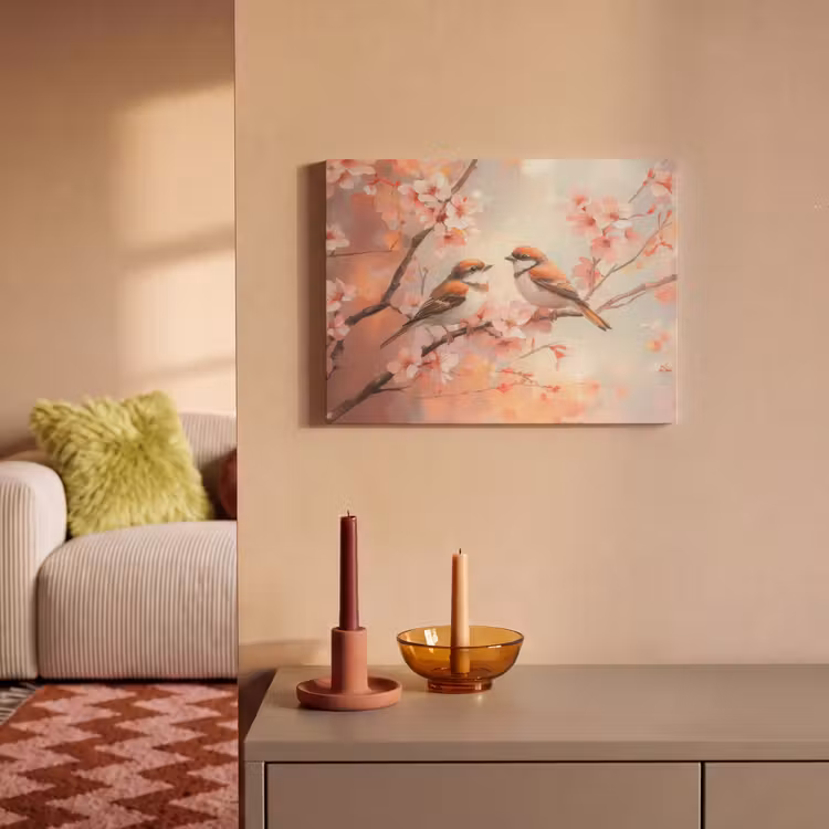 Akoestisch schilderij - Vogels - Romantic - Bloesemtak — 2