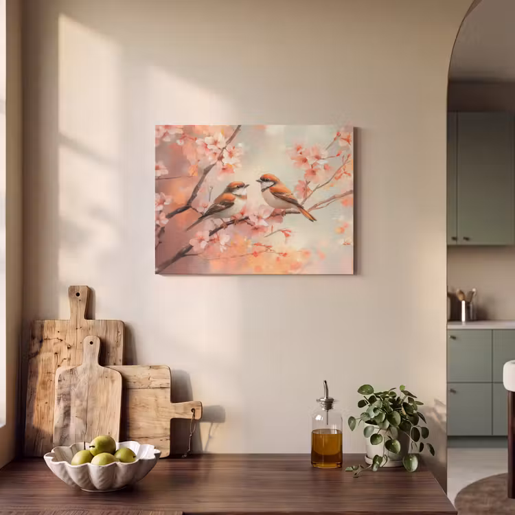 Akoestisch schilderij - Vogels - Romantic - Bloesemtak — 3