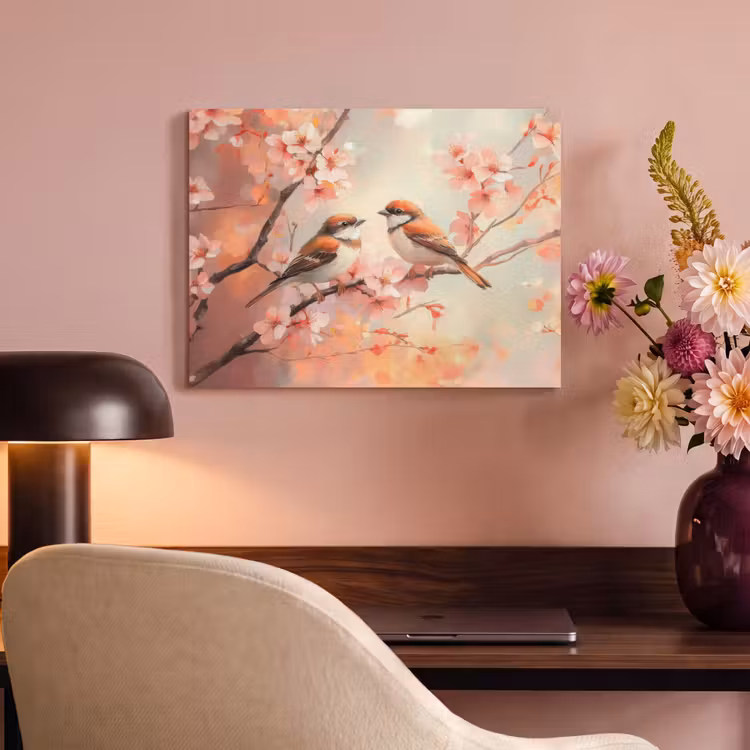 Akoestisch schilderij - Vogels - Romantic - Bloesemtak — 4
