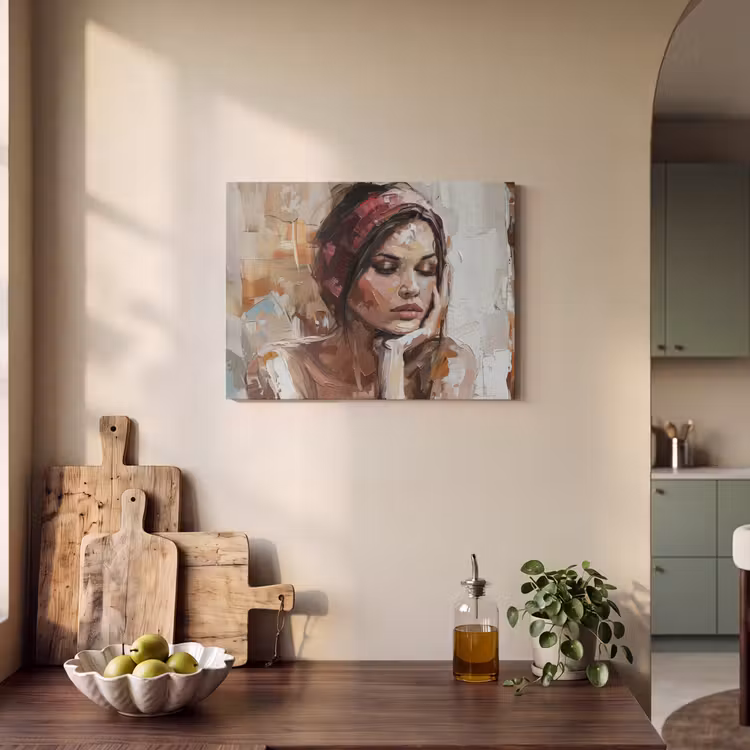 Akoestisch schilderij - Vrouw - Verflook - Portret - Modern — 3
