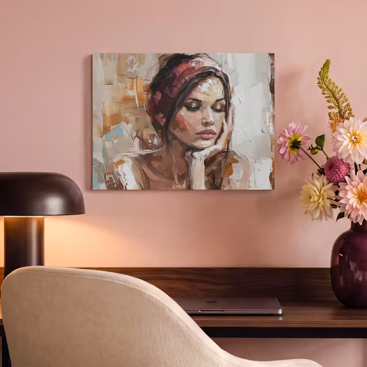 Akoestisch schilderij - Vrouw - Verflook - Portret - Modern — 4