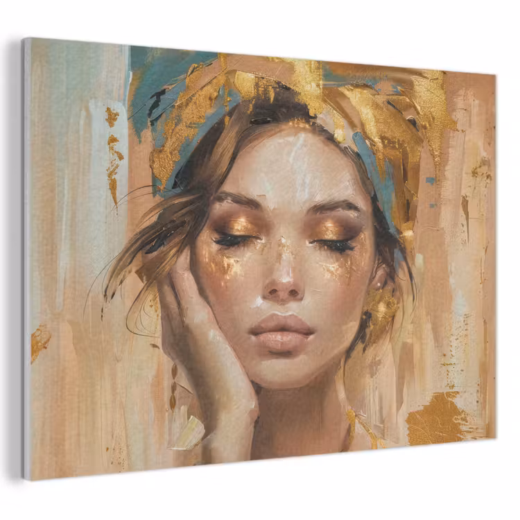 Akoestisch schilderij - Vrouwen - Portret - Luxe - Goud — 1