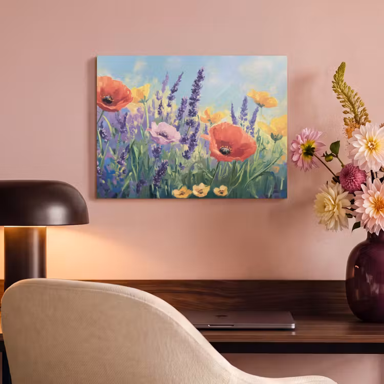 Akoestisch schilderij - Weide - Bloemen - Kleurrijk — 4