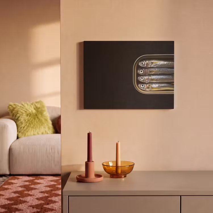 Akoestisch schilderij - Sardines - Blik - Zwart - Vissen — 2