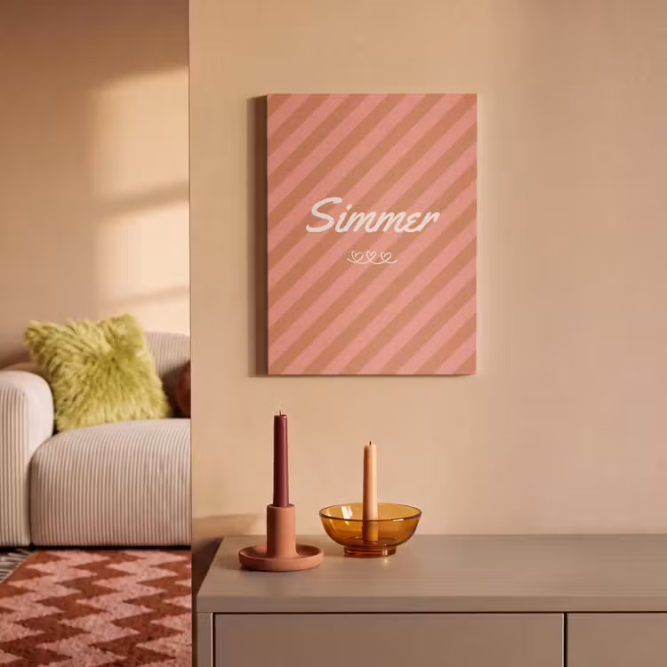 Akoestisch schilderij - Simmer - Hartjes - Strepen - Roze — 2