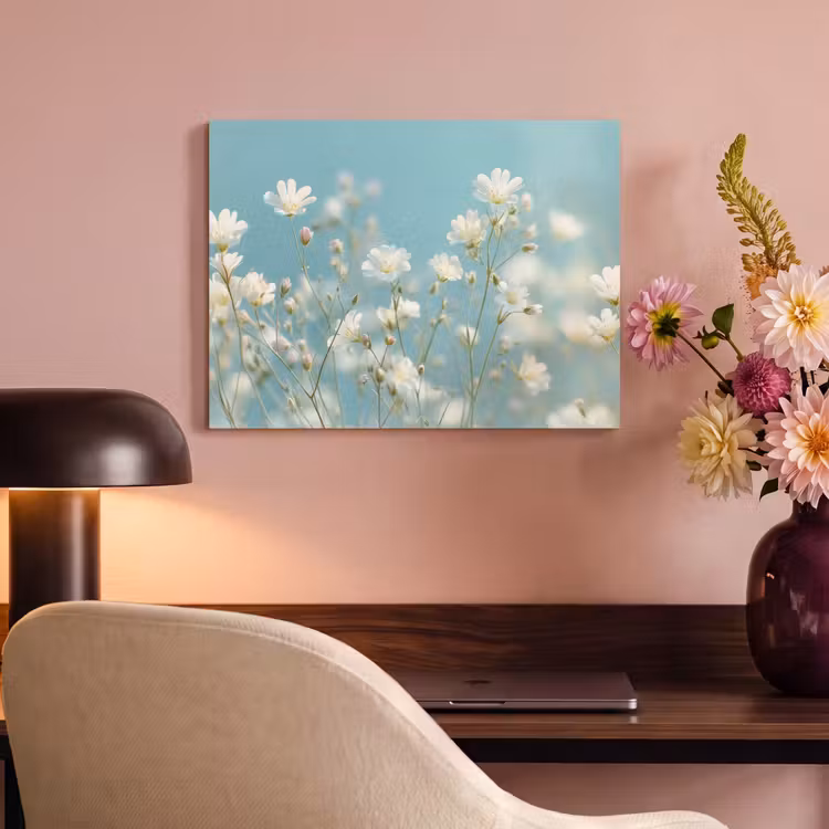 Akoestisch schilderij - Stengels - Bloemen - Lucht - Wit — 4