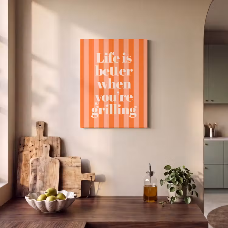 Akoestisch schilderij - Tekst - Gestreept - Oranje - Zomer — 3