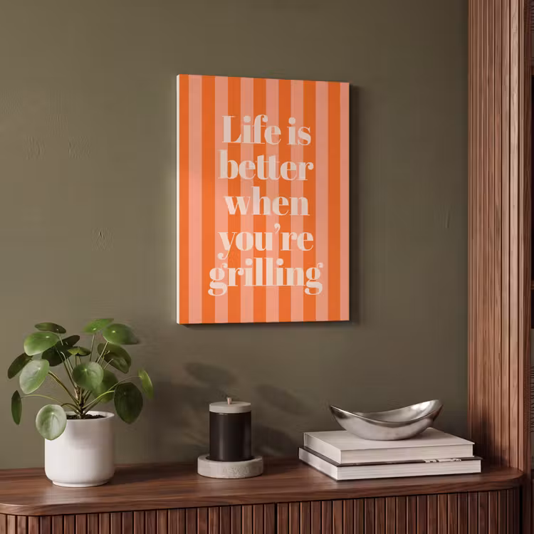 Akoestisch schilderij - Tekst - Gestreept - Oranje - Zomer — 4