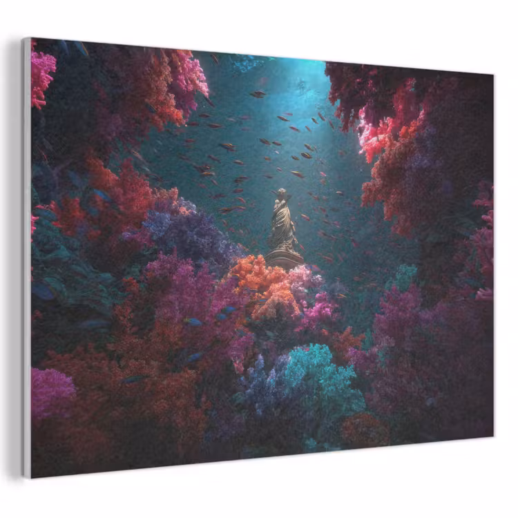 Akoestisch schilderij - Standbeeld - Zeebodem - Koraal - Kleurrijk — 1