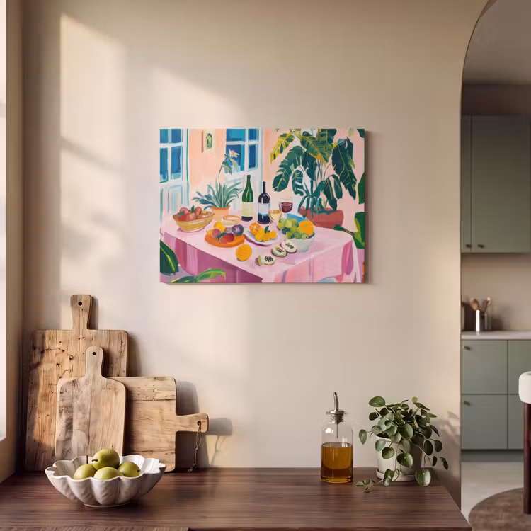 Akoestisch schilderij - Tafel - Wijn - Fruit — 3