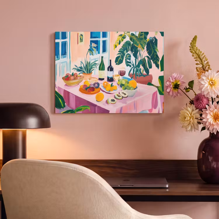 Akoestisch schilderij - Tafel - Wijn - Fruit — 4