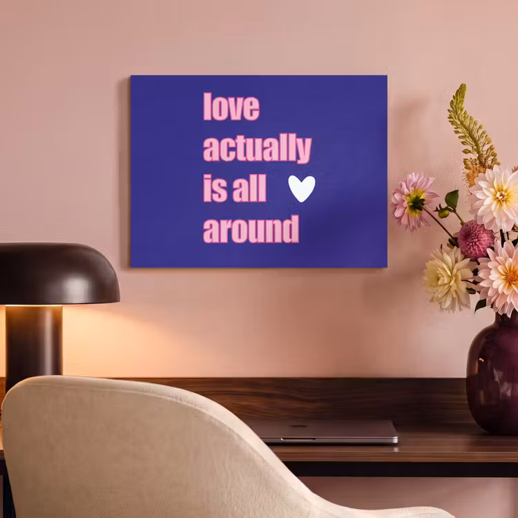 Akoestisch schilderij - Tekst - Valentijn - Love - Blauw — 4