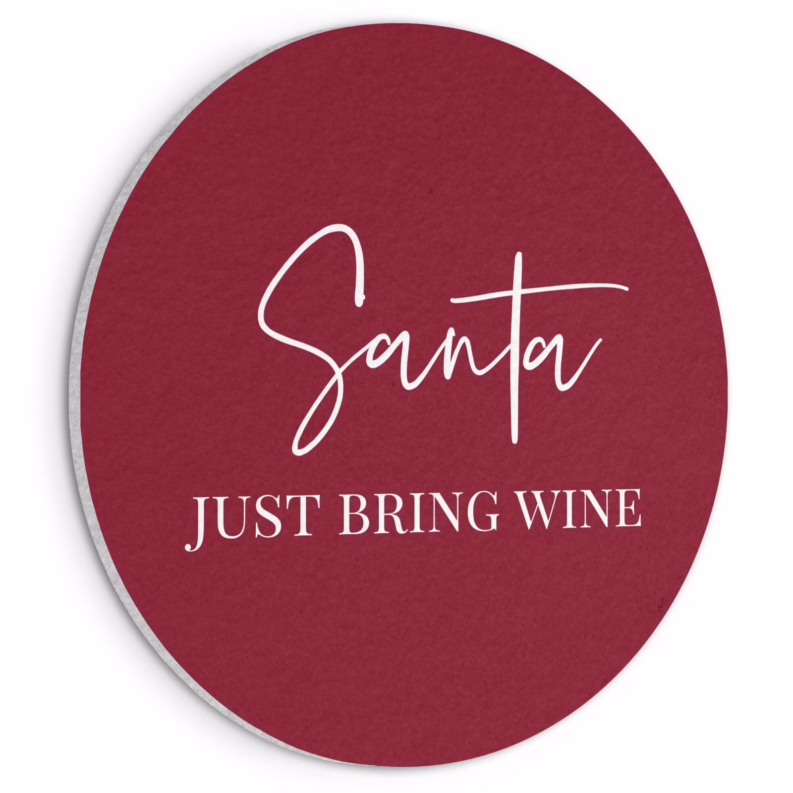 Akoestisch schilderij rond - Santa - Wine - Rood - Kerst - Kerstman — 1