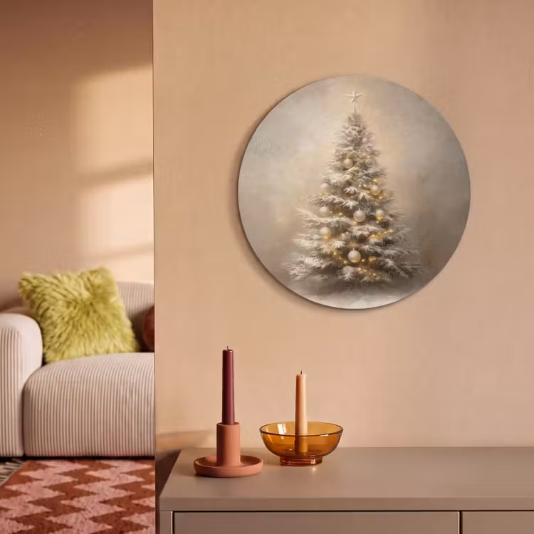 Akoestisch schilderij rond - Kerst - kerstboom - Sneeuw - Art — 3