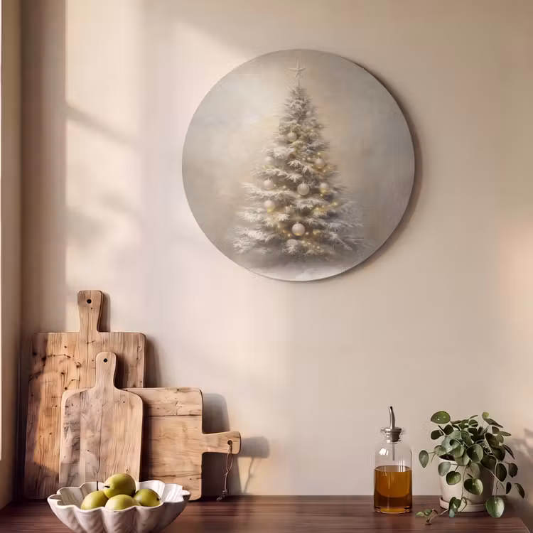Akoestisch schilderij rond - Kerst - kerstboom - Sneeuw - Art — 4