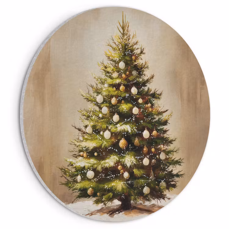 Akoestisch schilderij rond - Kerst - Sfeer - Groen — 1