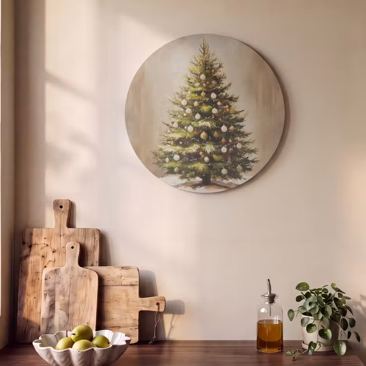 Akoestisch schilderij rond - Kerst - Sfeer - Groen — 4