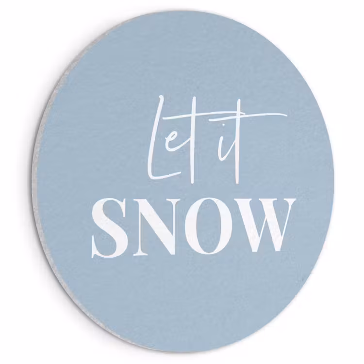 Akoestisch schilderij rond - Sneeuw - Winter - Blauw - Let it snow — 1