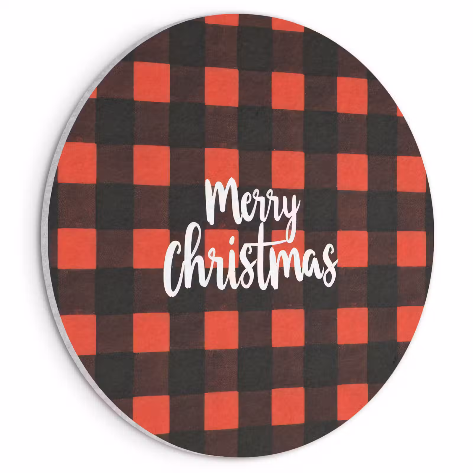 Akoestisch schilderij rond - Geruit - Rood - Tekst - Christmas — 1