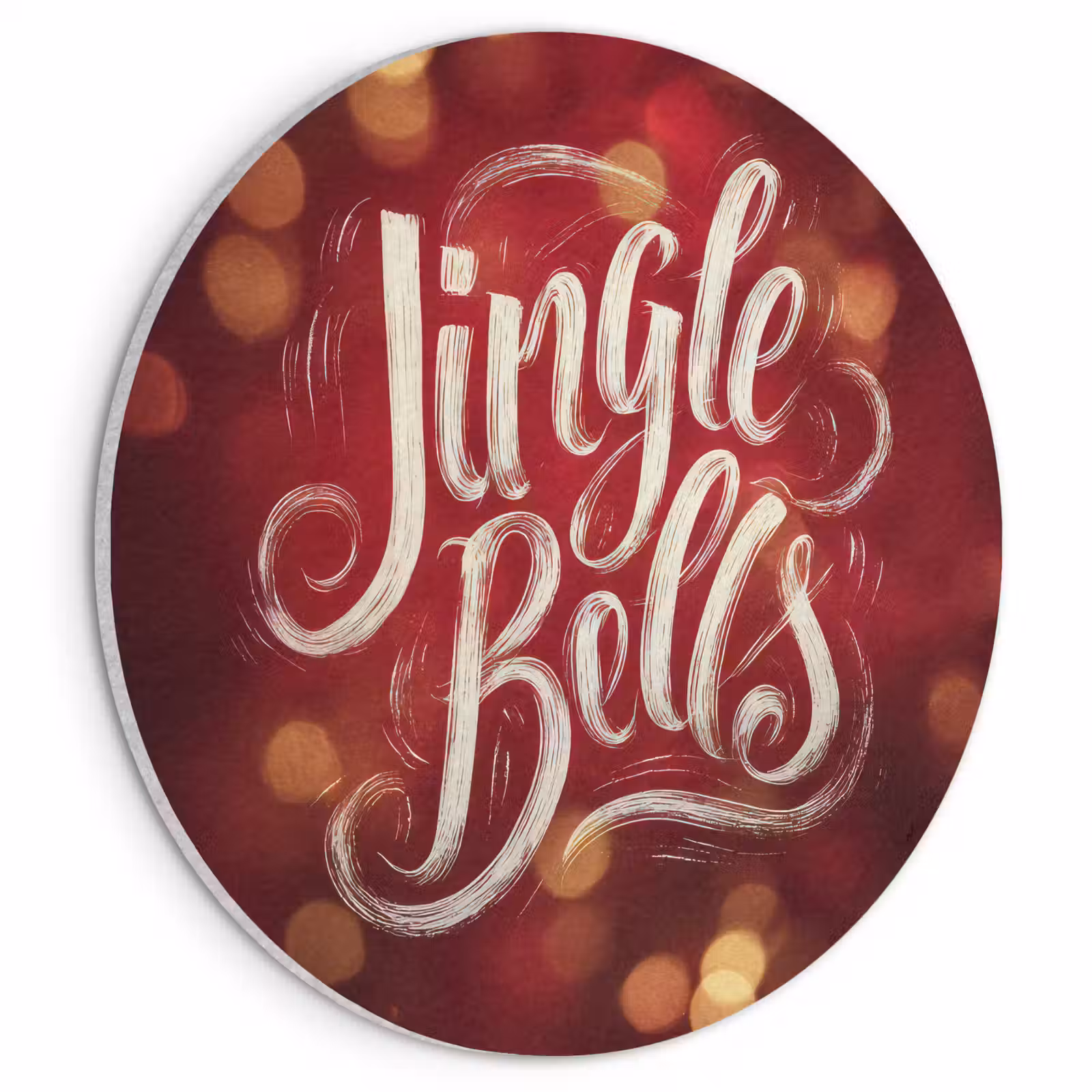 Akoestisch schilderij rond - Jingle - Bells - Kerst - Rood — 1