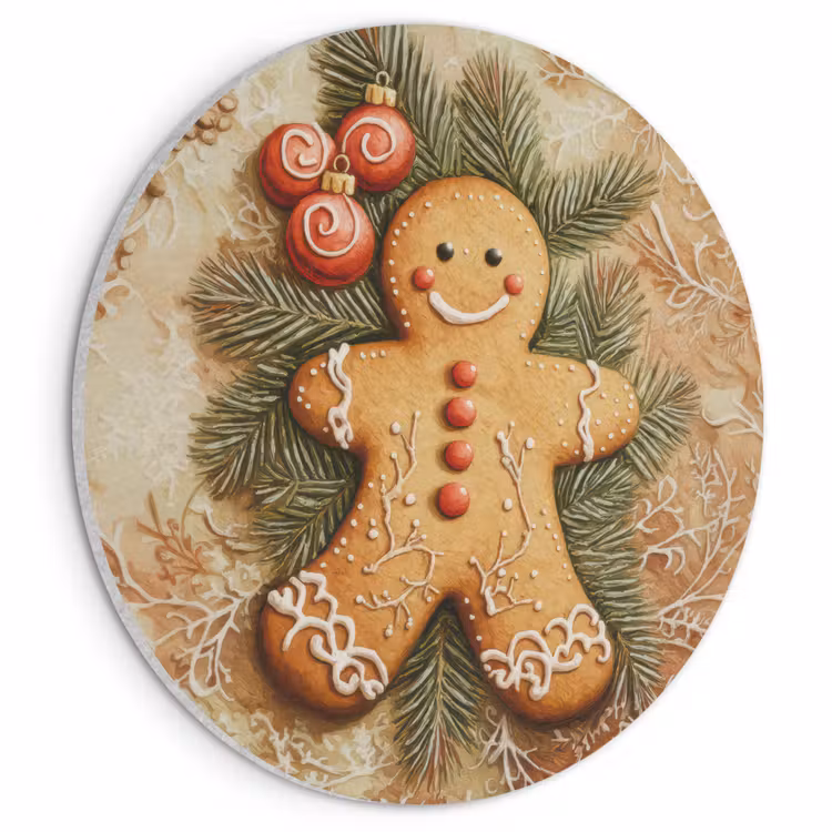 Akoestisch schilderij rond - Kerstmis - Koekje - Poppetje - Speculaas — 1