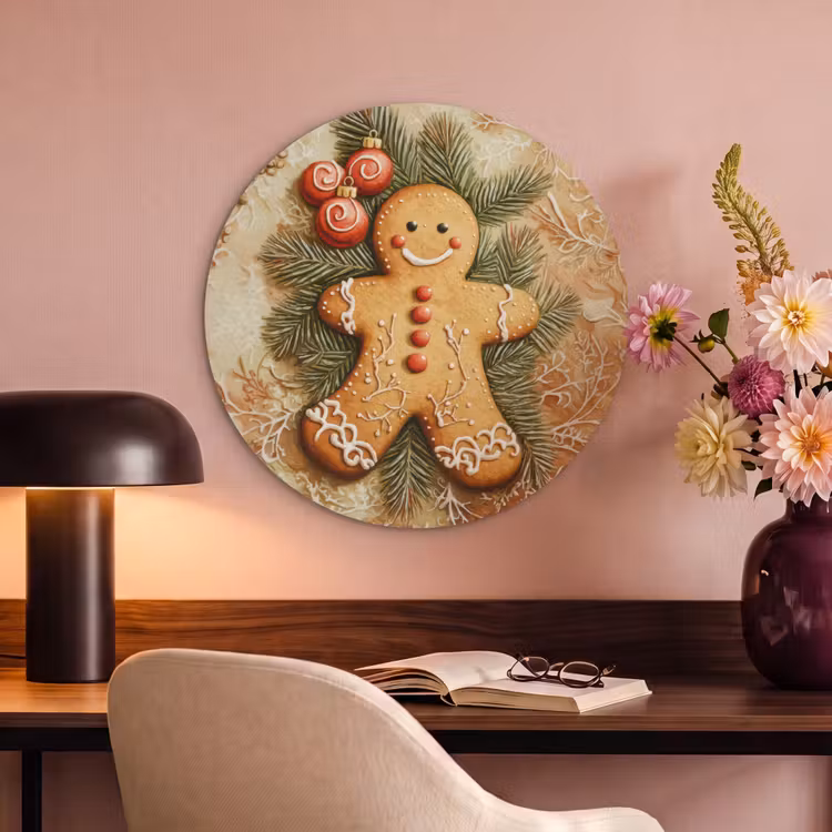 Akoestisch schilderij rond - Kerstmis - Koekje - Poppetje - Speculaas — 2