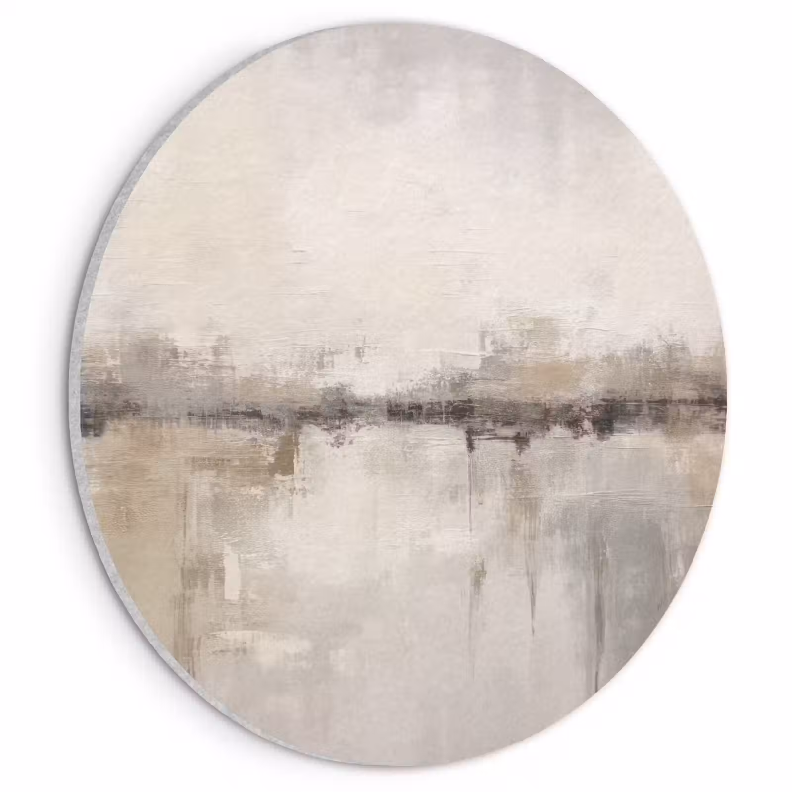 Akoestisch schilderij rond - Moderne kunst - Abstract - Beige — 1