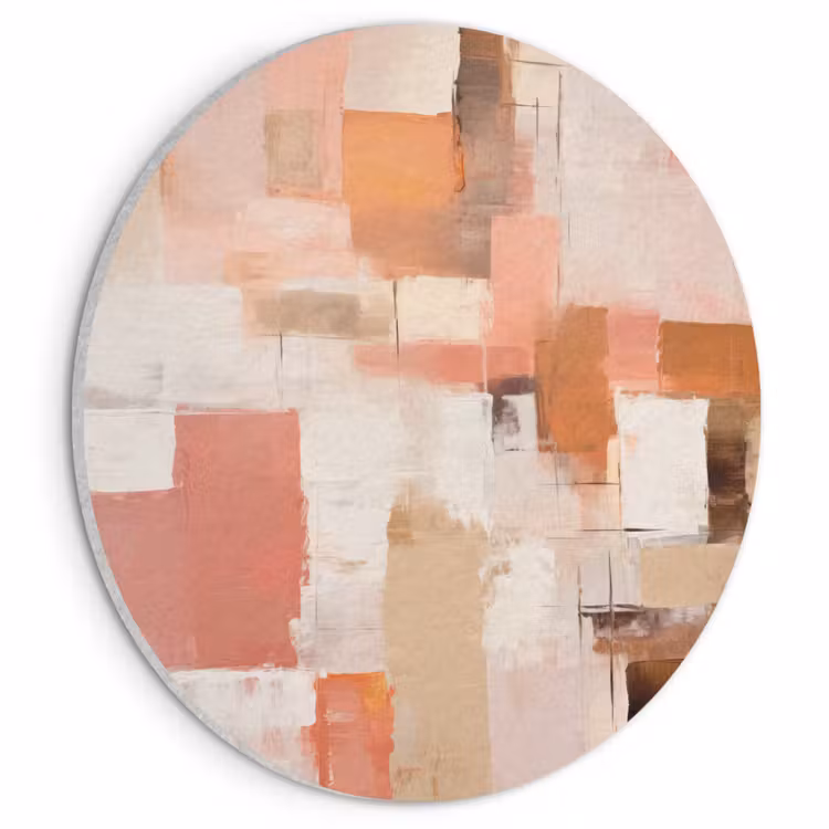Akoestisch schilderij rond - Kunst - Roze - Abstract — 1