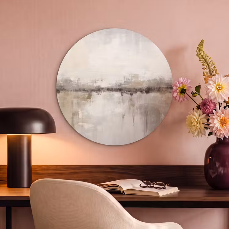 Akoestisch schilderij rond - Moderne kunst - Abstract - Beige — 2