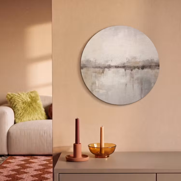 Akoestisch schilderij rond - Moderne kunst - Abstract - Beige — 3
