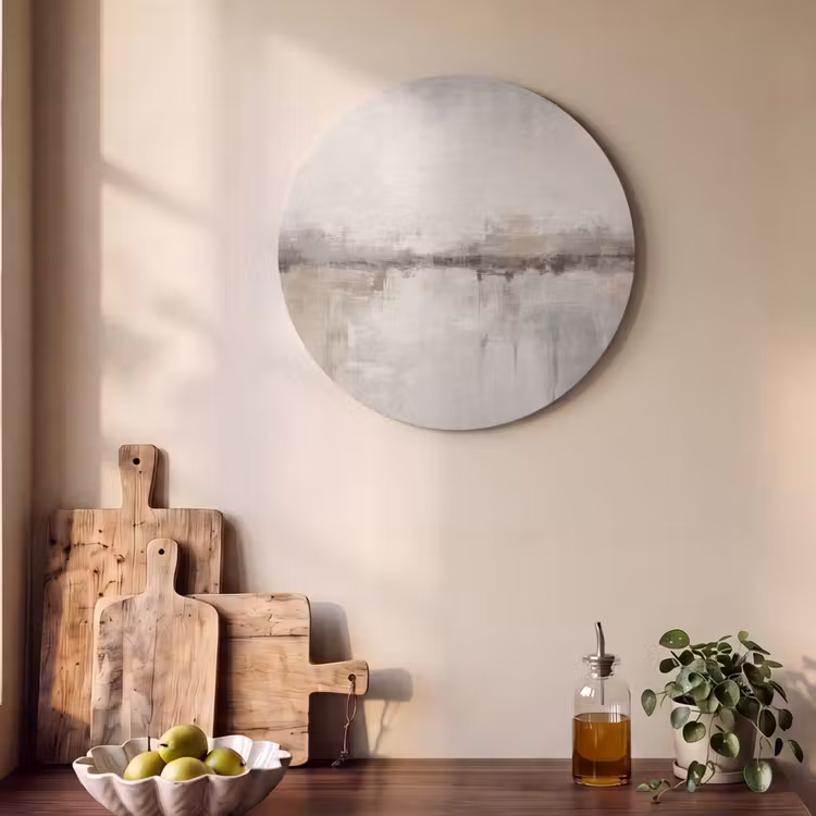 Akoestisch schilderij rond - Moderne kunst - Abstract - Beige — 4