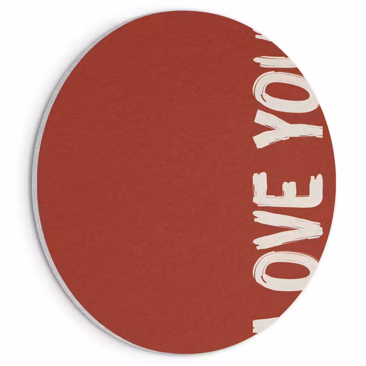 Akoestisch schilderij rond - Schuin - Loveyou - Rood — 1