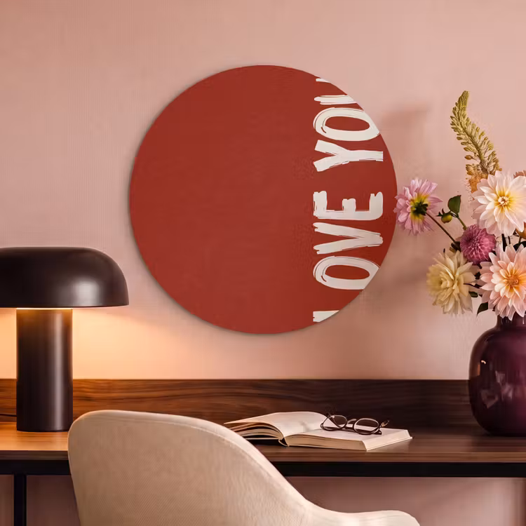 Akoestisch schilderij rond - Schuin - Loveyou - Rood — 2