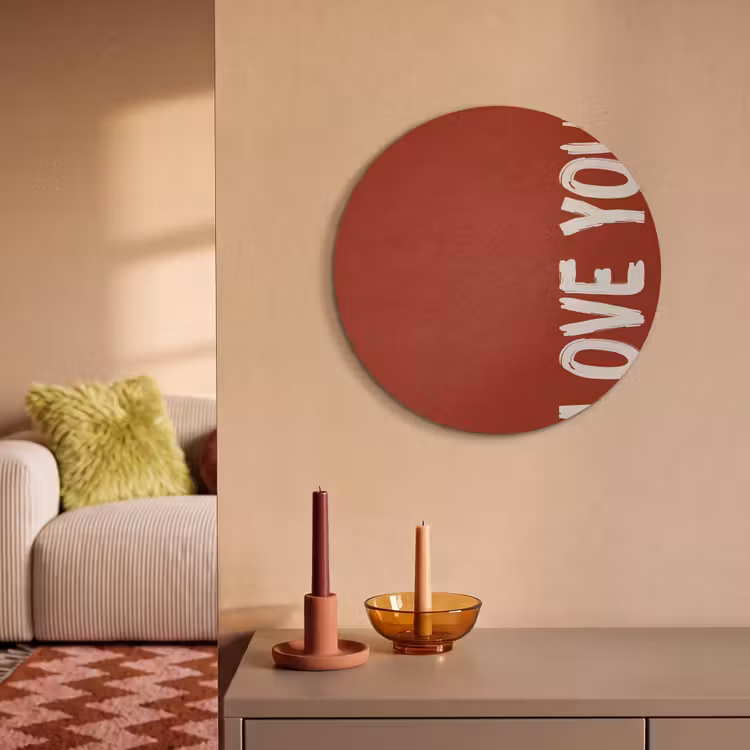 Akoestisch schilderij rond - Schuin - Loveyou - Rood — 3