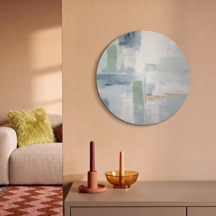 Akoestisch schilderij rond - Verf - Moderne kunst - Abstract - Grijs — 3