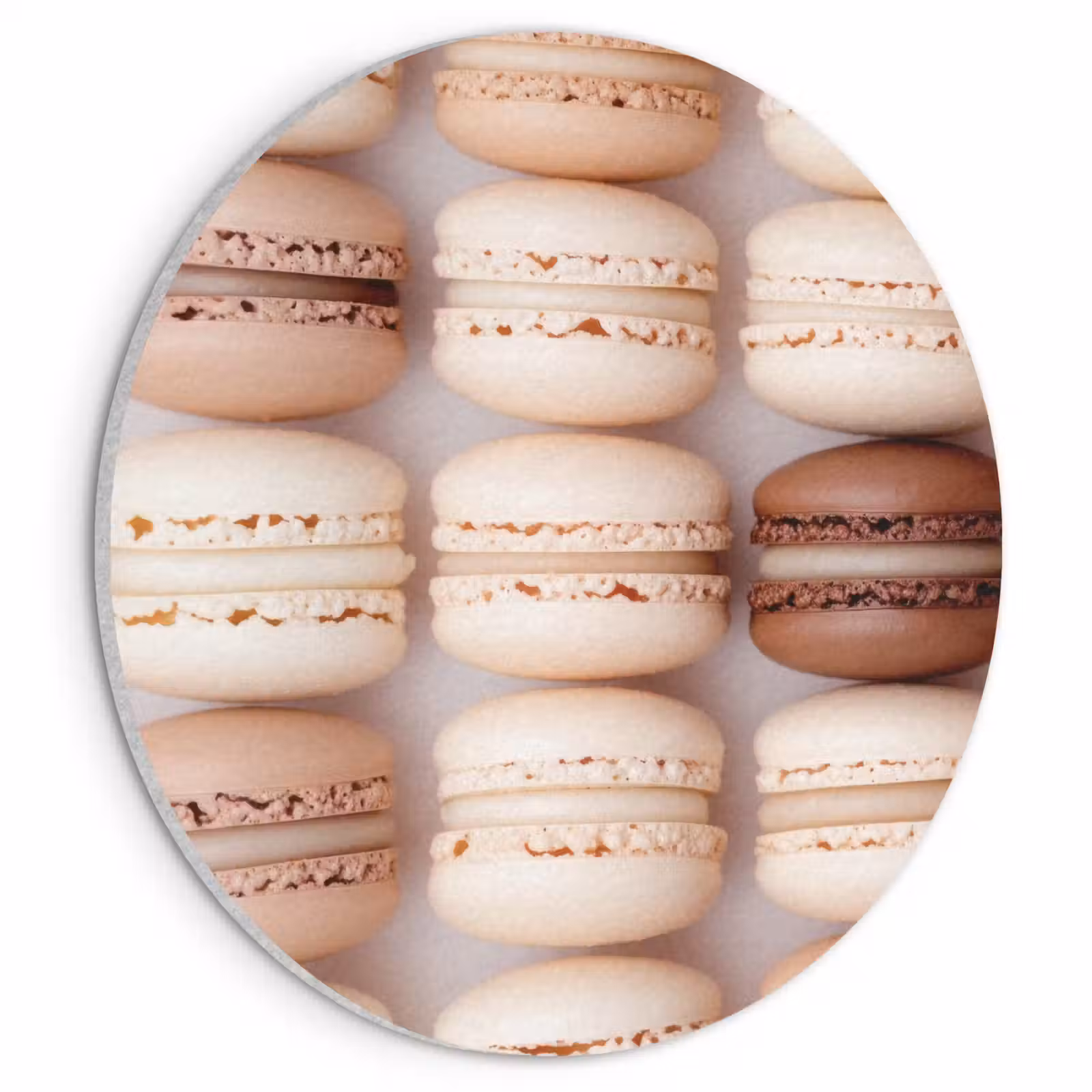 Akoestisch schilderij rond - Macarons - Beige - Bruin — 1