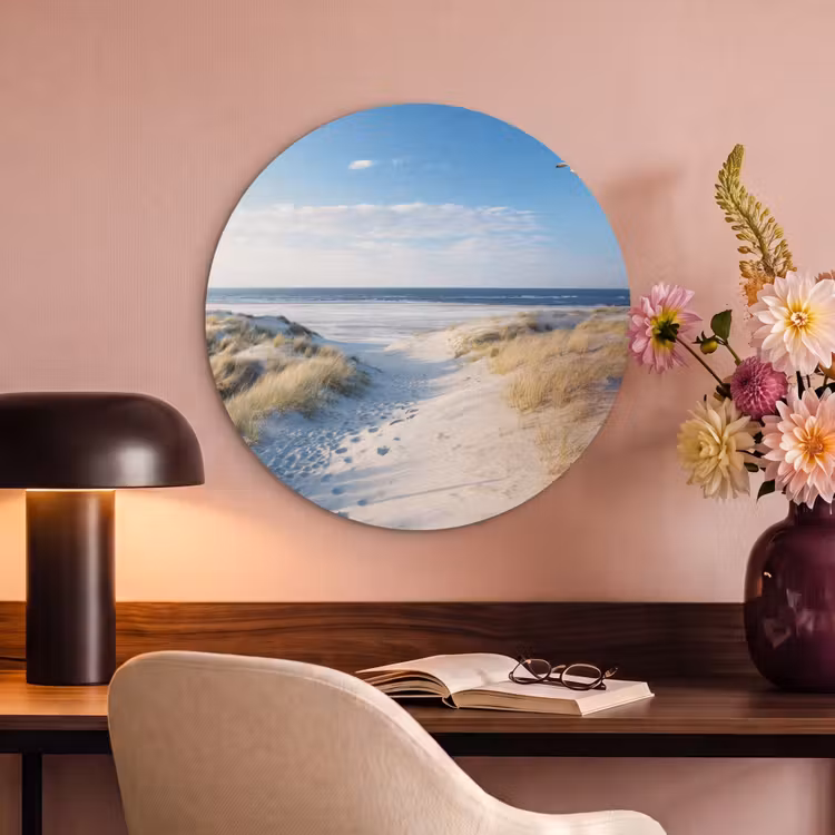 Akoestisch schilderij rond - Duin - Meeuw - Strand - Zee - Zon — 2