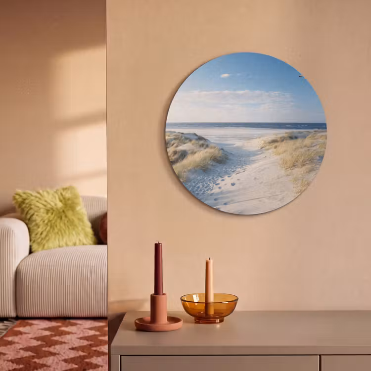Akoestisch schilderij rond - Duin - Meeuw - Strand - Zee - Zon — 3