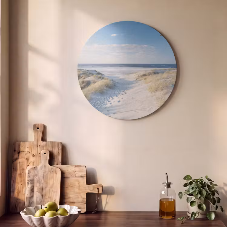 Akoestisch schilderij rond - Duin - Meeuw - Strand - Zee - Zon — 4