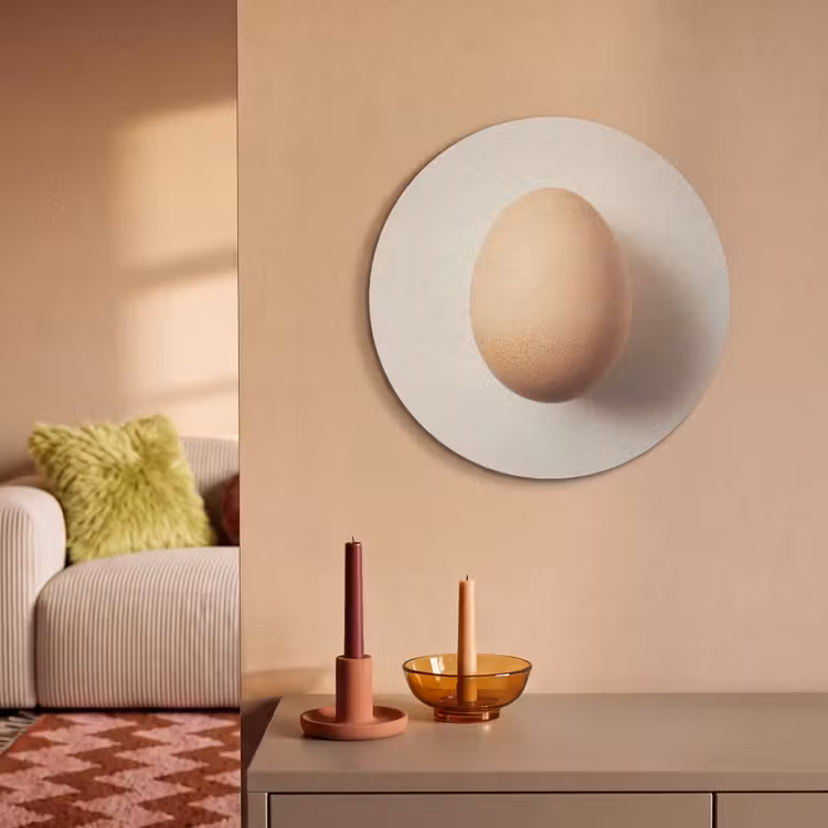 Akoestisch schilderij rond - Ei - Beige - Ovaal - Egaal — 3