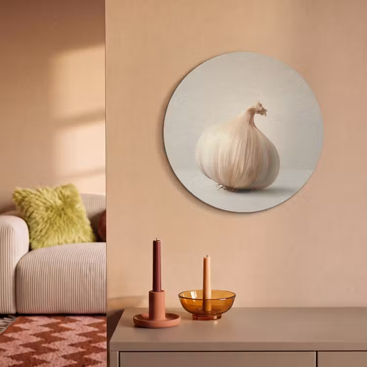 Akoestisch schilderij rond - Knoflook - Natuurlijk - Beige — 3