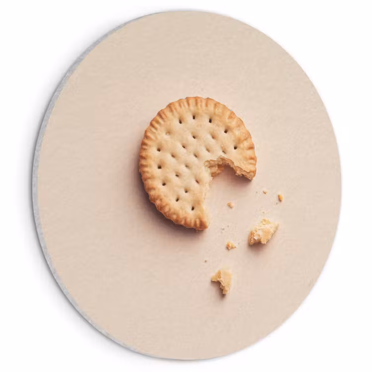 Akoestisch schilderij rond - Koekje - Kruimels - beige — 1