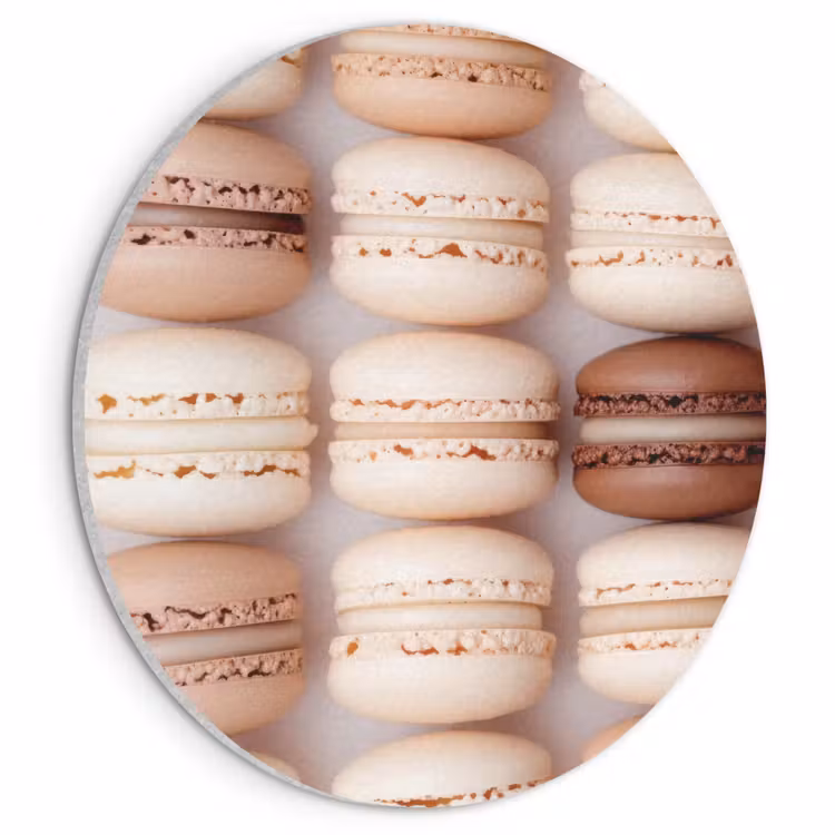 Akoestisch schilderij rond - Macarons - Beige - Bruin — 1