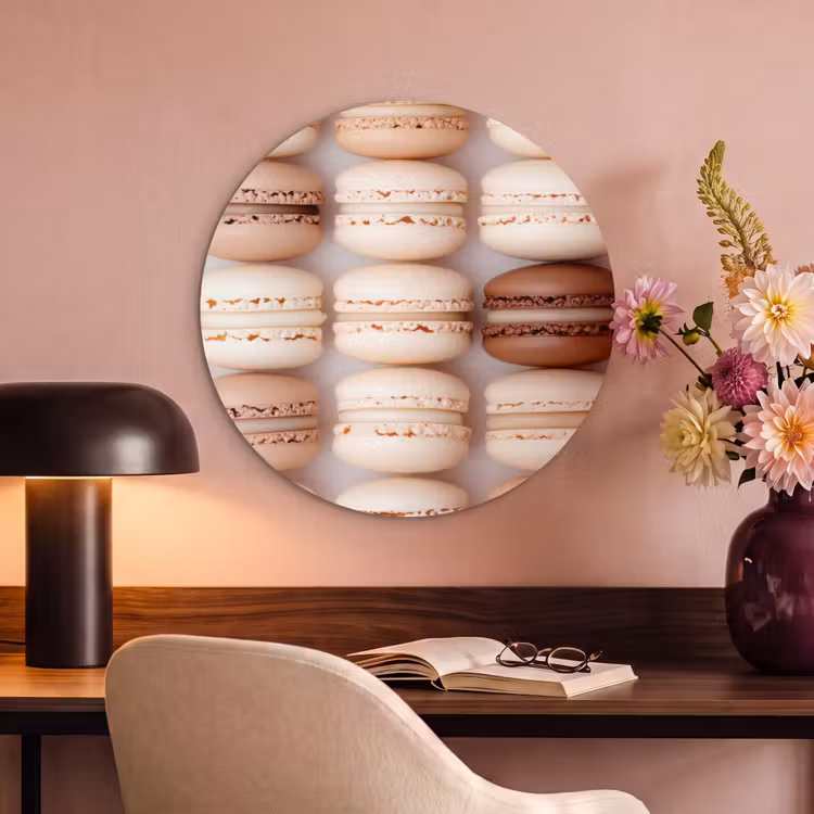 Akoestisch schilderij rond - Macarons - Beige - Bruin — 2