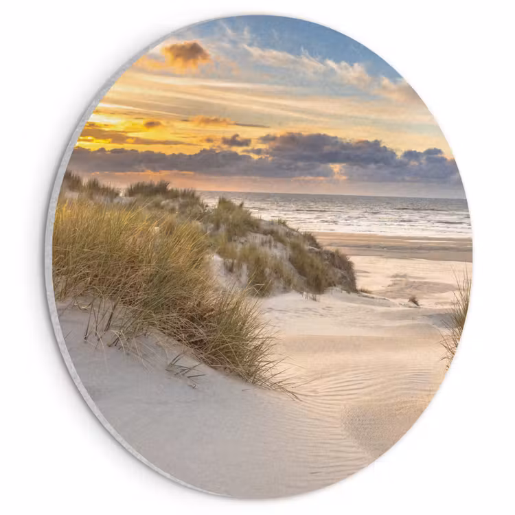 Akoestisch schilderij rond - Strand - Duin - Gras - Zonsondergang - Zee — 1