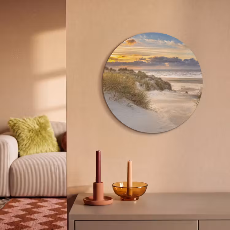 Akoestisch schilderij rond - Strand - Duin - Gras - Zonsondergang - Zee — 3