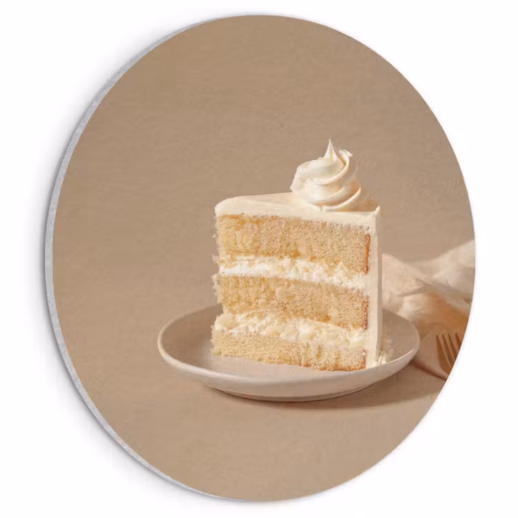 Akoestisch schilderij rond - Vanilletaart - Cake - Romig — 1